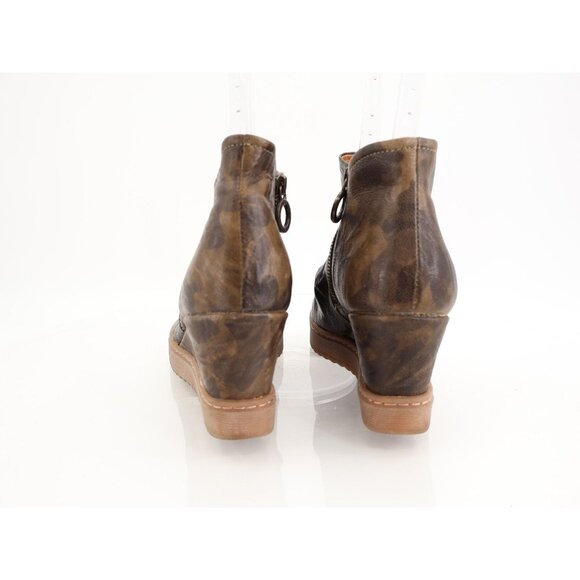 Sofft Womens Siri Ankle Boots Booties Wedge Heel Ruched Green Camouflage 8.5 - Picture 3 of 12